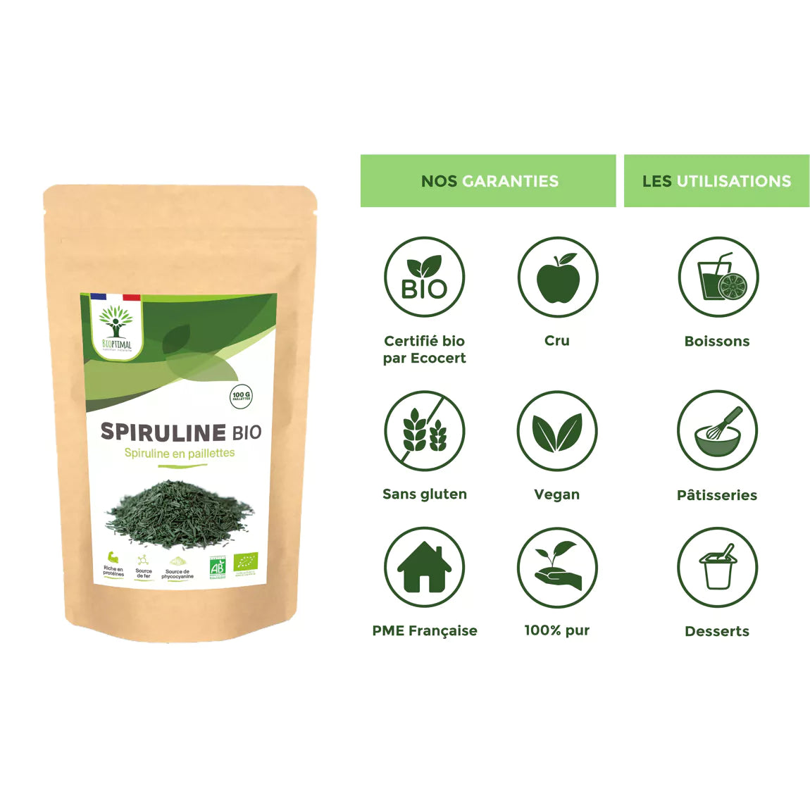 spiruline bio en paillette