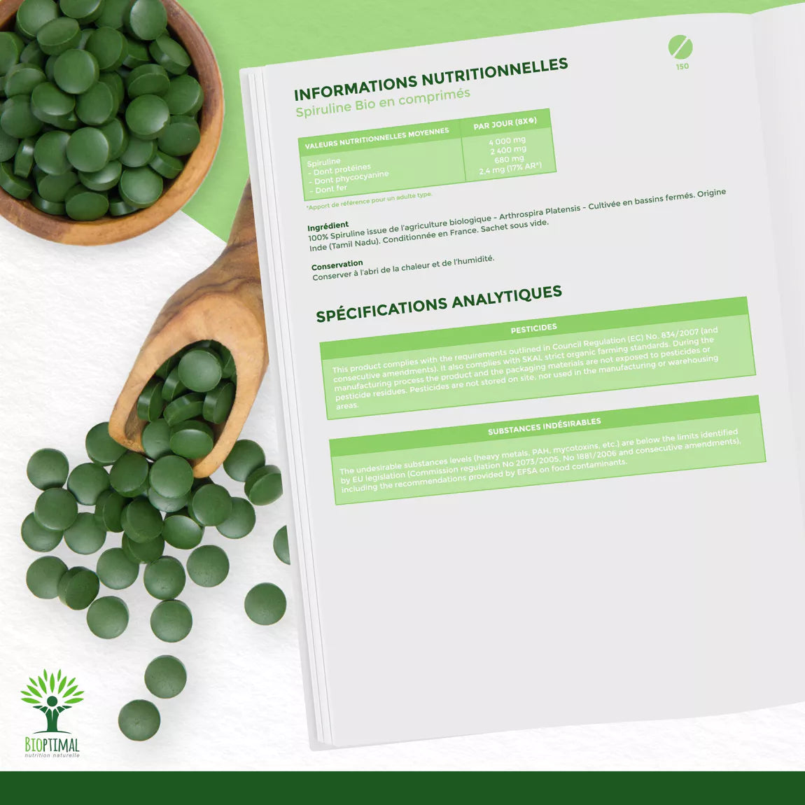 spiruline bio en comprimé