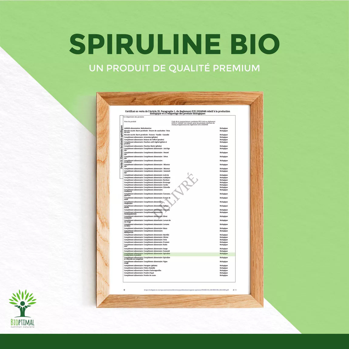 Spiruline Bio en poudre