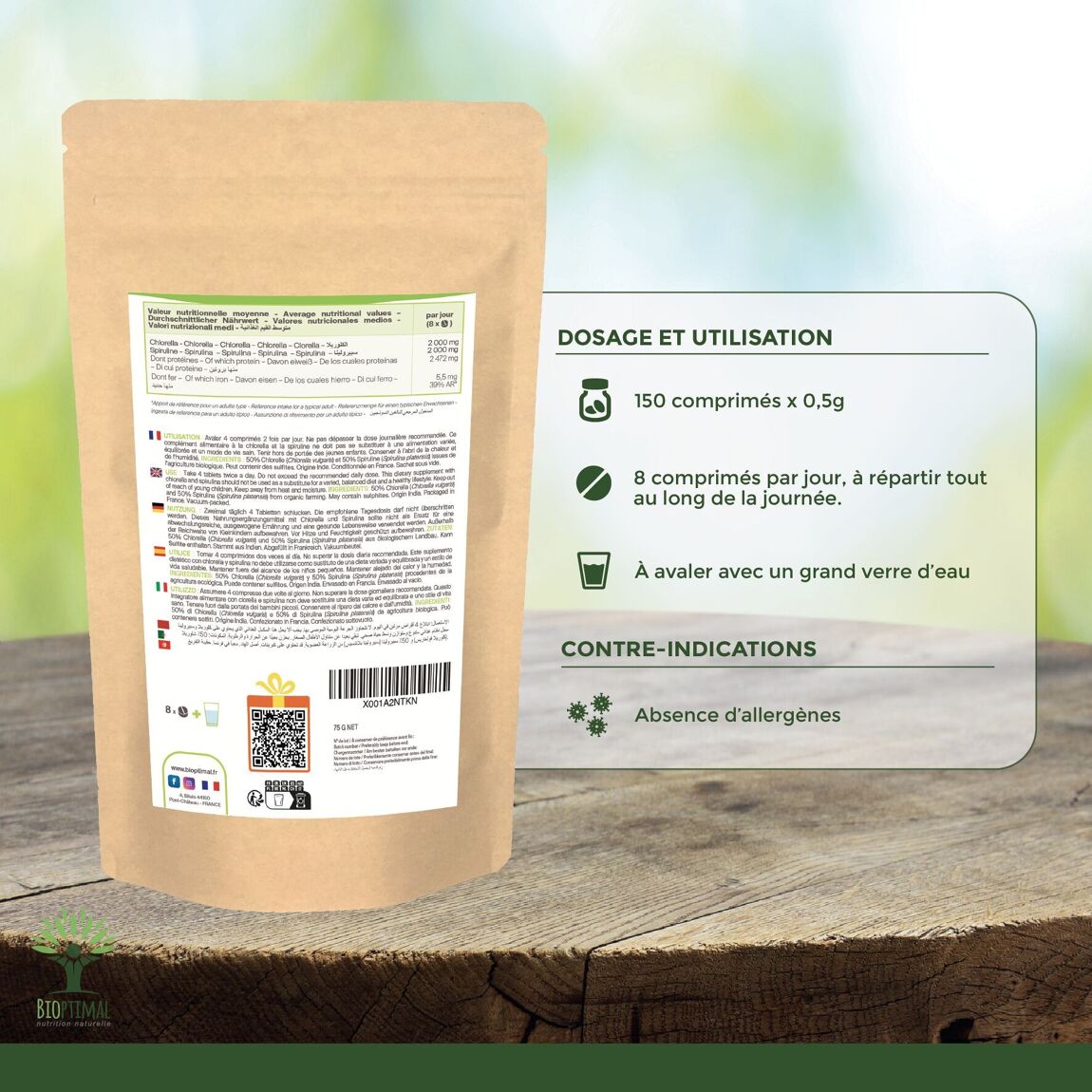 spiruline et chlorella bio en comprimé