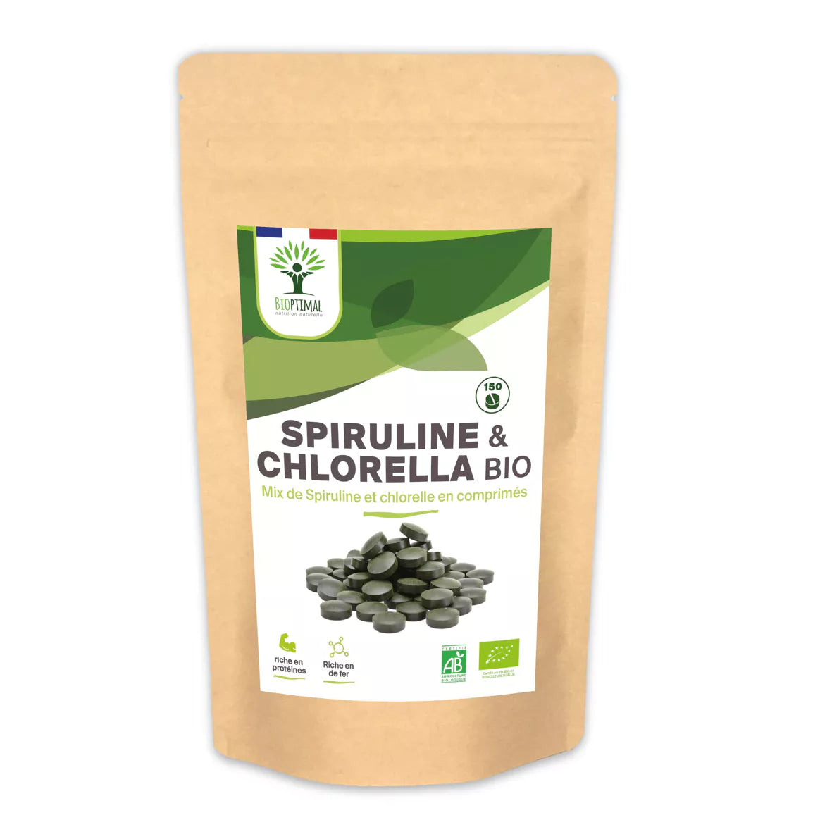 spiruline et chlorella bio en comprimé