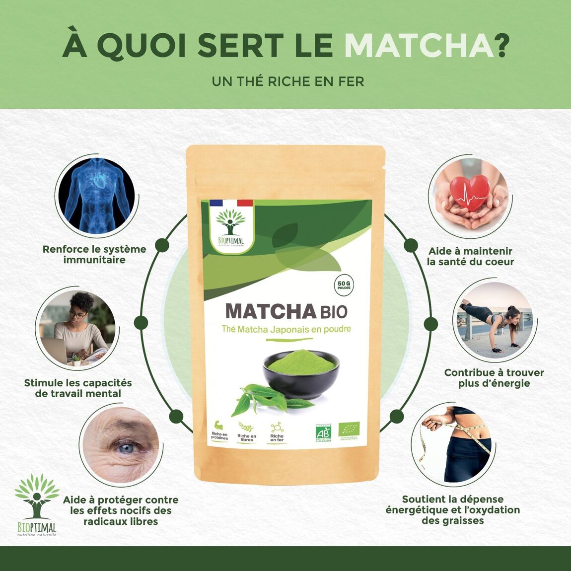 Thé matcha en poudre