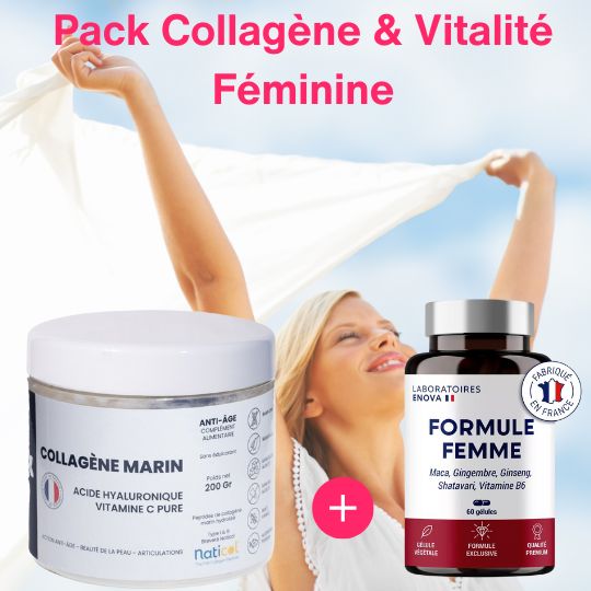 Collagène Marin Acide Hyaluronique et Formule Vitalité  Femme